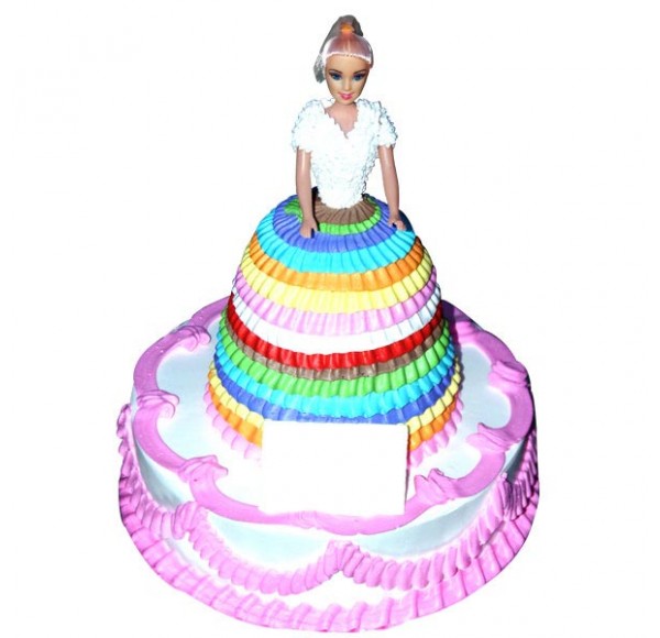 Rainbow Barbie Cake